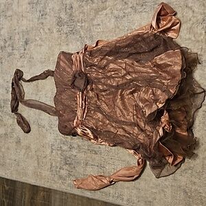 Brown and rose gold formal dress